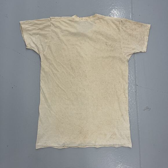 Vintage 60s White Distressed Cotton Blank T-Shirt - Picture 4 of 4